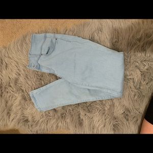 Light wash skinny jeans butt enhancing